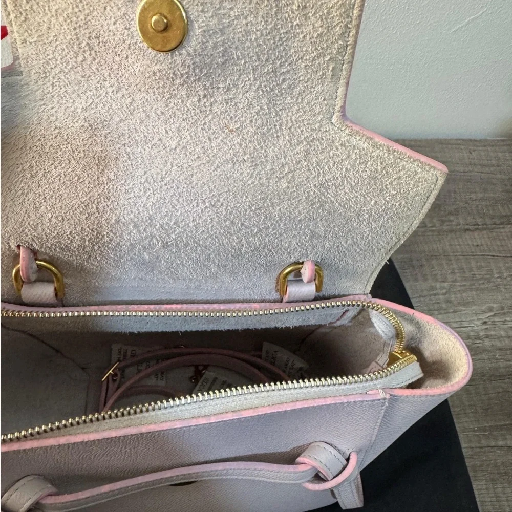 Celine Nano Belt Bag In Grained Calfskin Lavender Grey - Picture 10 of 11